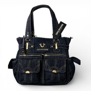 True Religion Dark Blue Denim Shoulder Bag